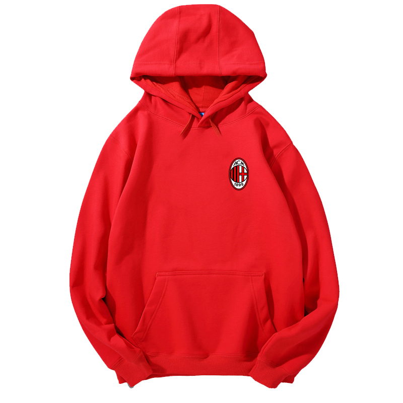 ac米兰足球外套22号卡卡训练服黑红运动连帽卫衣男女球迷运动衣服