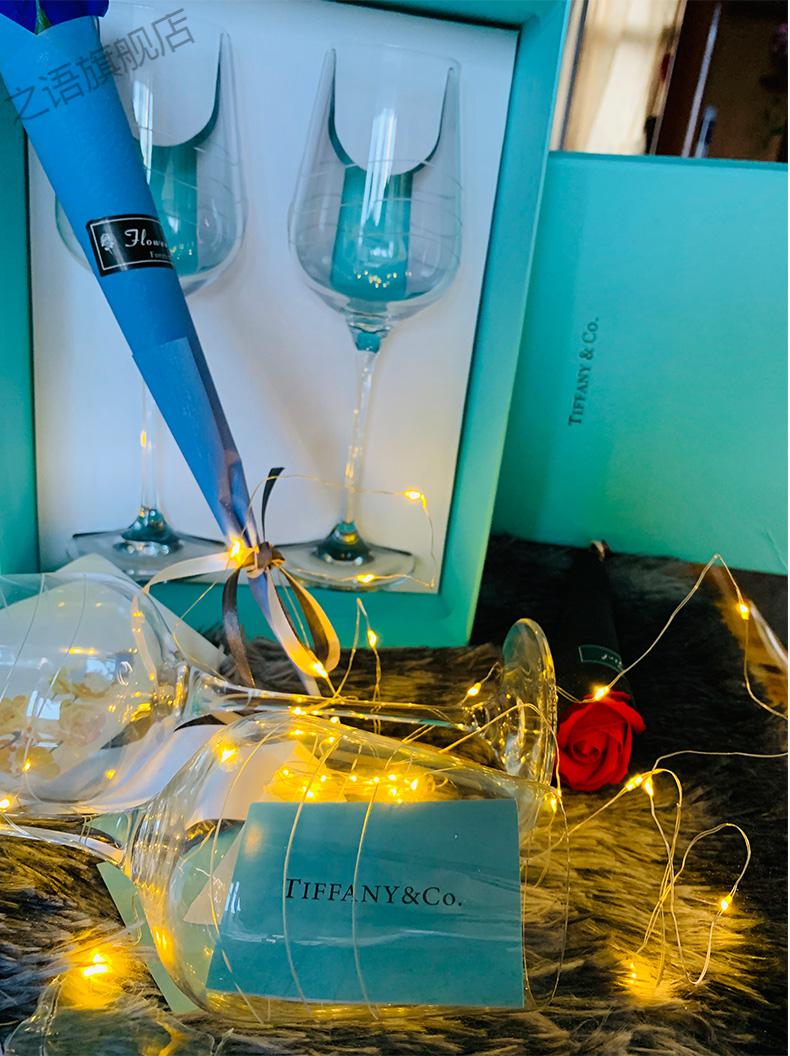 tiffany杯子香槟杯 蒂芙尼tiffany水晶香槟红酒杯婚庆伴手礼高脚对杯