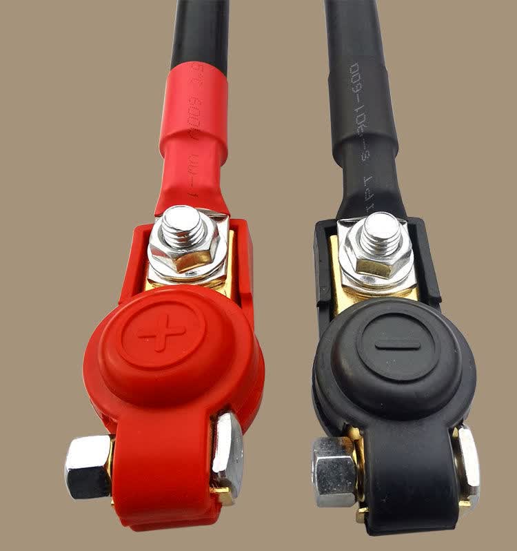 hknx汽车发电机电瓶正负极连接线蓄电池桩头卡子串联电线纯铜改装加粗