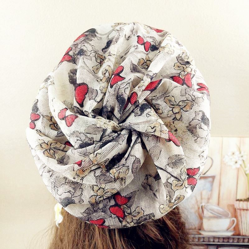 欧瑾帽子女春夏纱巾帽透气帽薄款光头睡帽春秋月子帽头巾帽包头帽 梅