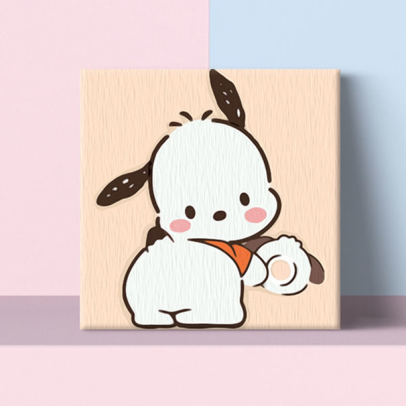 数字油画定制创意数字油画diy填色儿童画帕恰狗手绘画q版油彩画丙烯