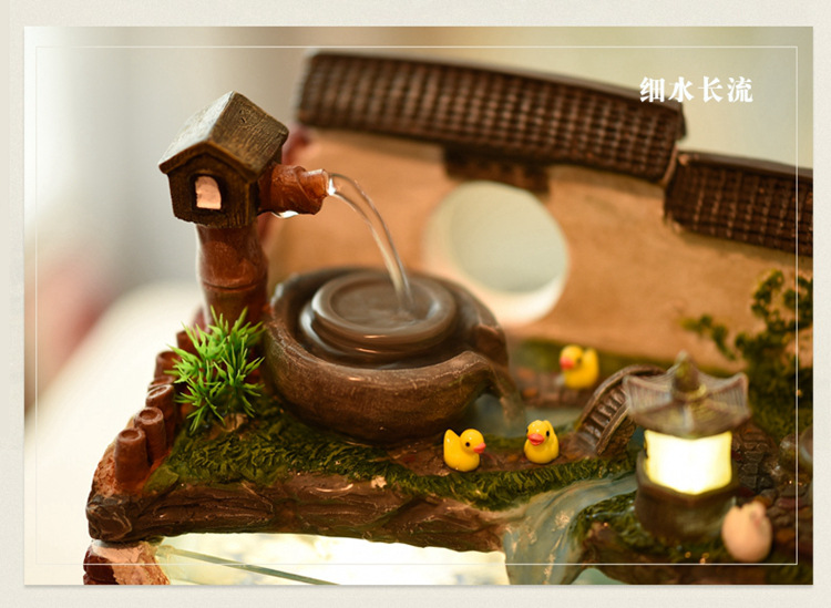 创意中小型客厅玻璃金鱼缸长方形办公室桌面生态家用懒人水族箱 庭院