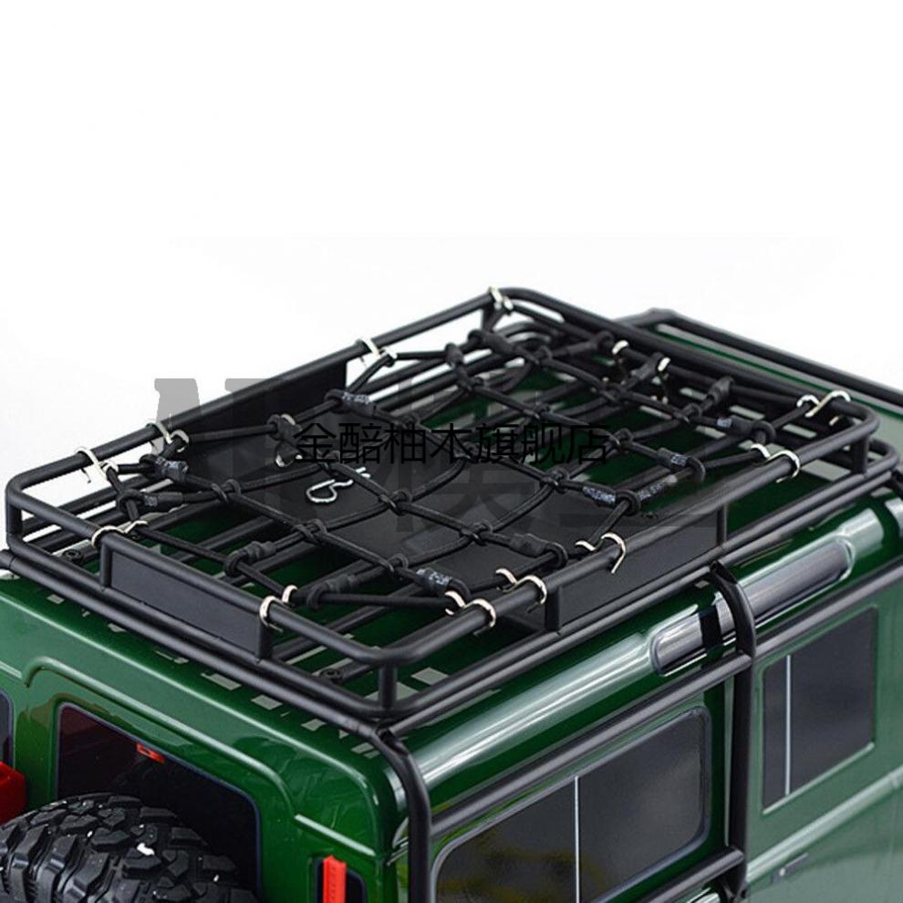 rc攀爬车心情件rc仿真攀爬模型车行李架车顶弹簧绳网行李网trx4/scx10