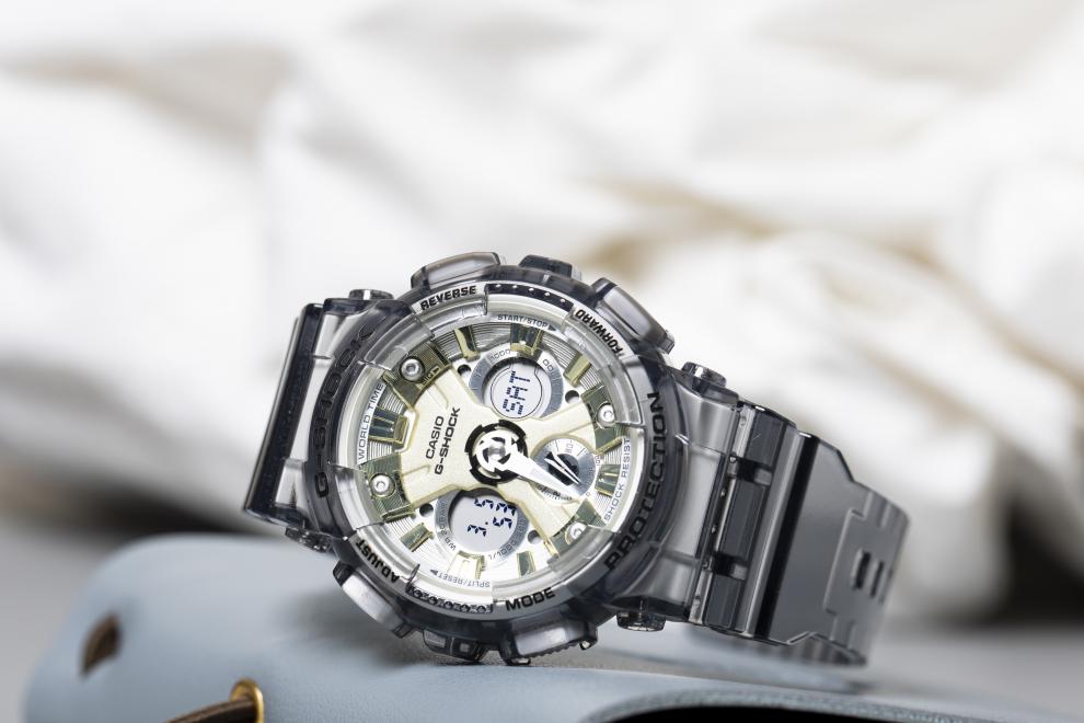 卡西欧冰韧卡西欧学生手表女gshock冰韧翡翠绿玫瑰金运动防水gmas110