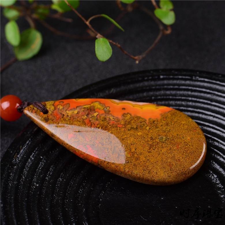 战国红玛瑙 水滴毛衣项链挂坠男水晶礼物饰品 7#562 9#52*31*11