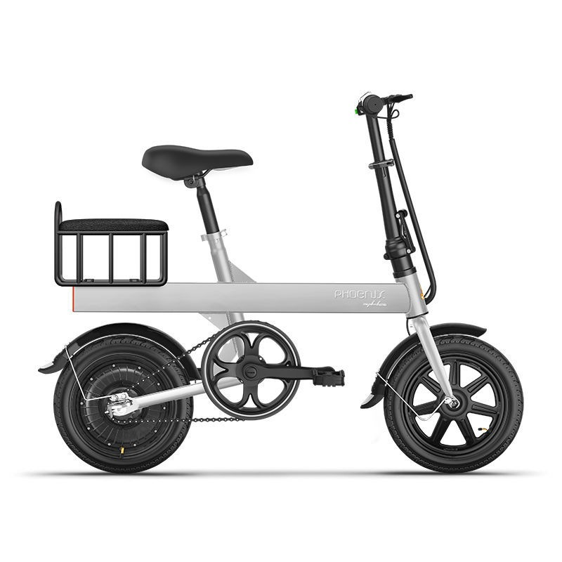 凤凰14寸锂电电动自行车新国标同款48v内置锂电池碟刹轻便迷你电瓶车