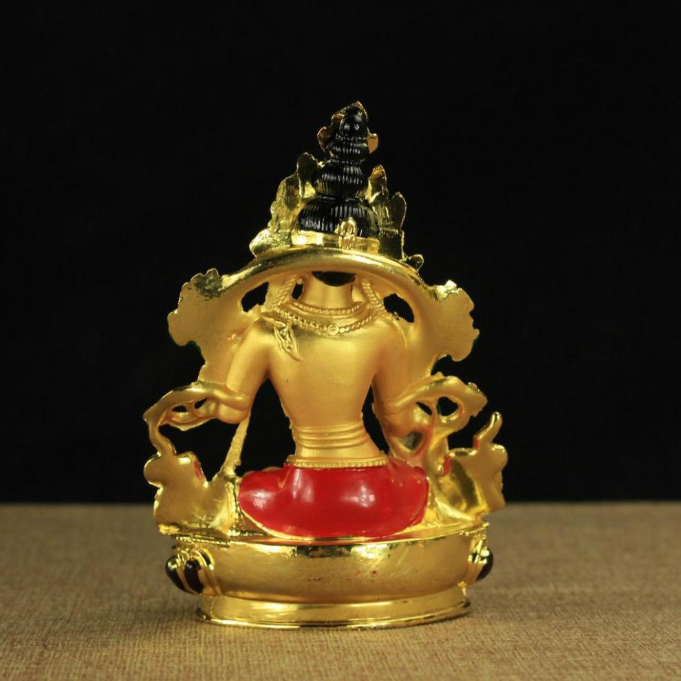 【京选好货】佛教用品 精美铜合金鎏金6寸彩绘白度母佛像 可装藏 密宗