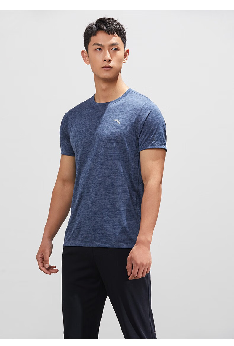 安踏(anta)安踏短袖t恤男2022秋冬季新款针织运动跑步吸湿透气上衣
