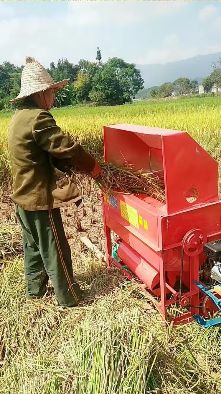 稻谷收割机 打谷机水稻收割机新款家用轻便汽油版收谷机小型柴油机