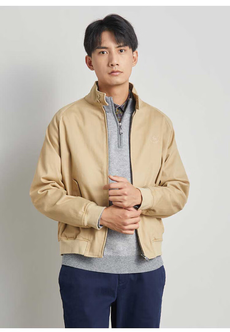 圣大保罗男士夹克衫秋冬商务休闲经典港风合身保暖棉立领短款外套