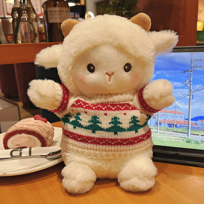 新品网红情人节礼物可爱卡通少女心贝儿羊小羊公仔毛绒玩具 穿衣变身