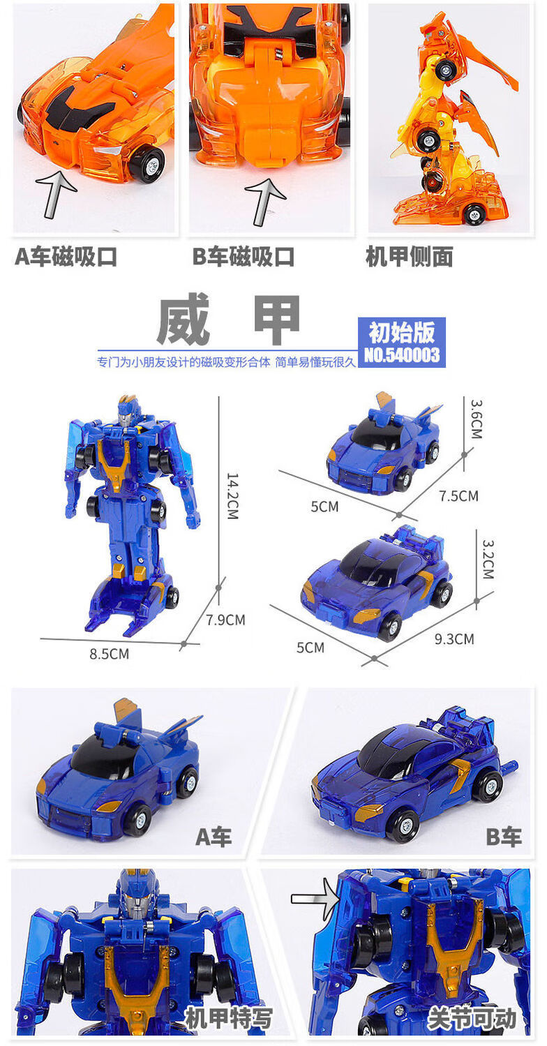 爆速合体隐侠碰撞变形玩具男孩翎空爆裂机甲撞击儿童报数战车汽车天威