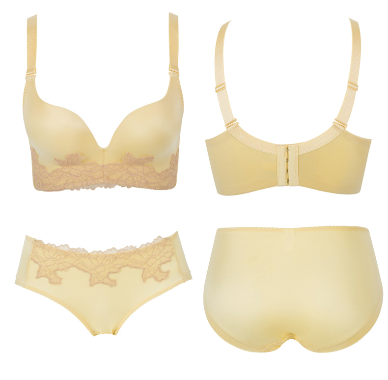 古今内衣女性感侧收上托无钢圈聚拢文胸罩套装0h80531h8053杏肤75b85