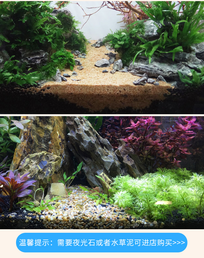 鱼缸沙石造景石小石子天然河沙石底砂沙子水族箱装饰鹅卵石头彩石 黄