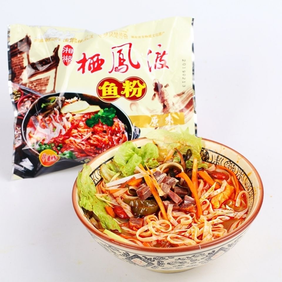 栖凤渡鱼粉 湖南米粉西风度干切粉6包/24包整箱冲泡型桶装 原味3包 猛
