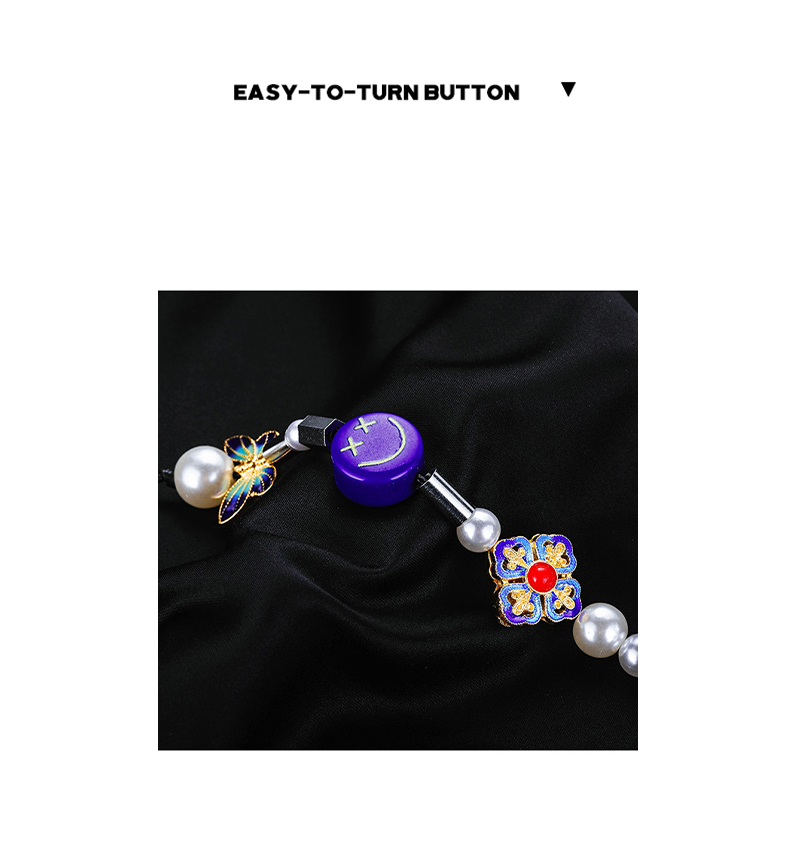 仁尼精选mobevae蓝色笑脸蝴蝶骷颅头珍珠项链ins潮男女嘻哈孩子王520