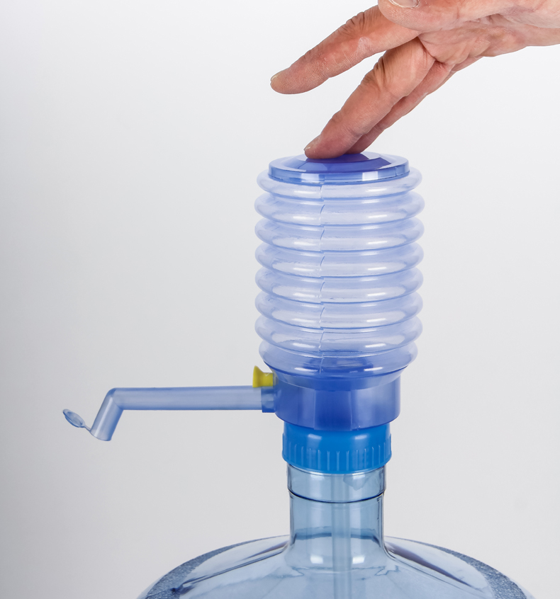 手压式饮水器饮水机桶装水矿泉水纯净水桶压水泵抽水器压水器升级款蓝