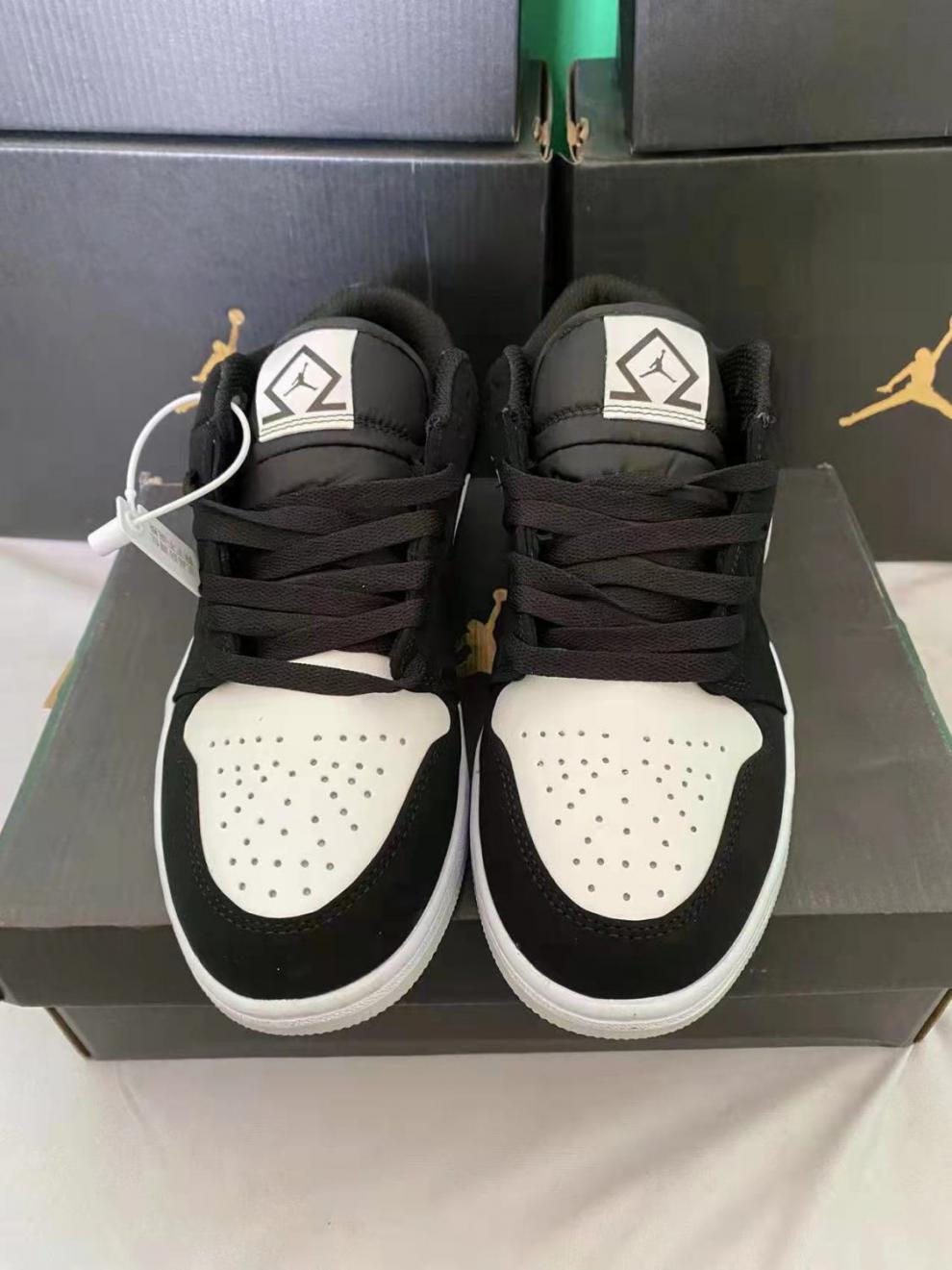 纯原low低帮篮球鞋烟灰小黎黑白熊猫影子灰男女休闲运动鞋 低帮aj黑