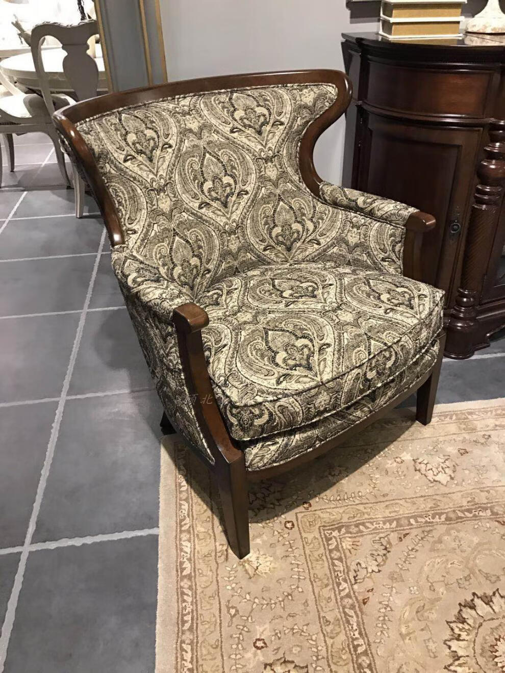 夏图沙发art家具夏图实木三人沙发法式美式乡村复古印花角几沙发定制