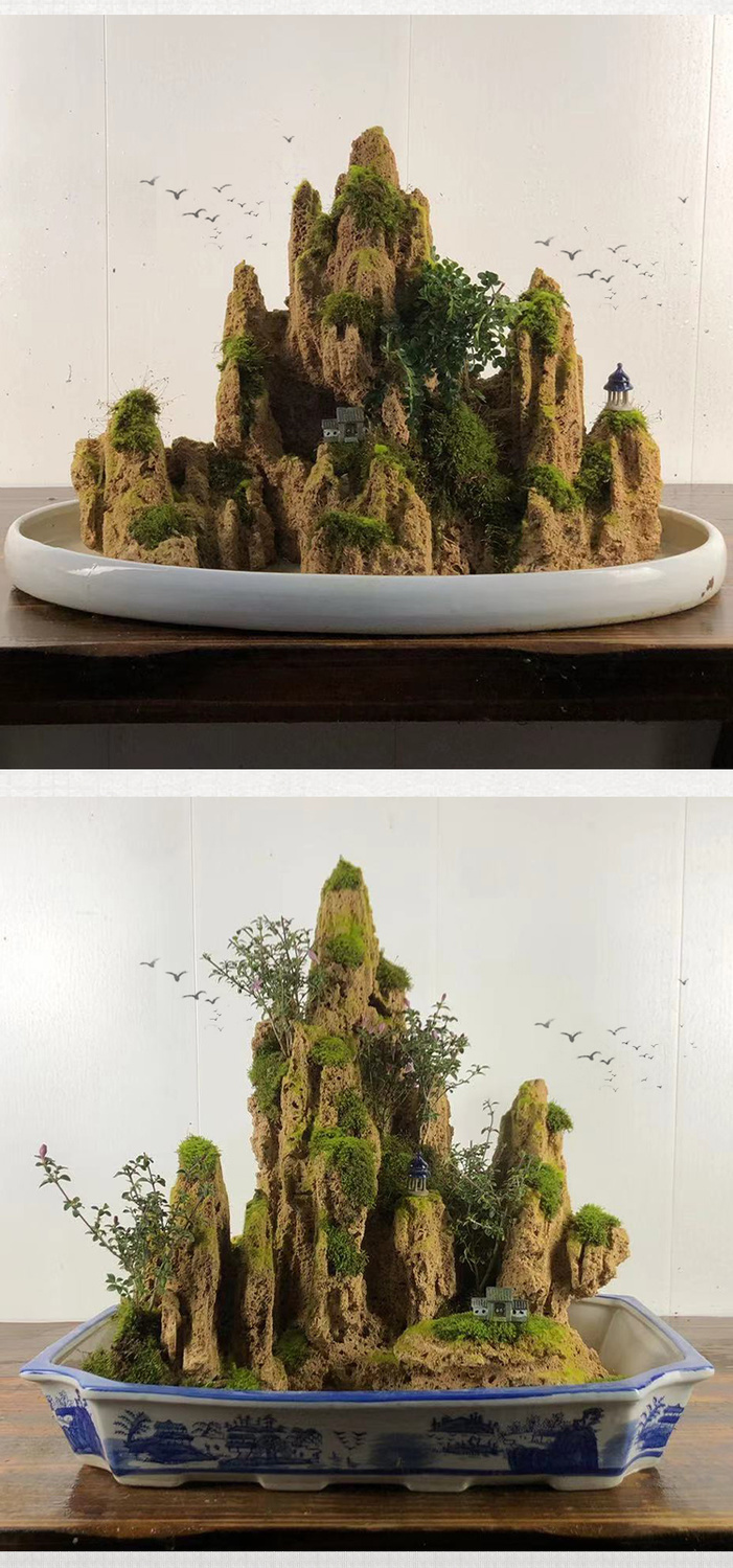 天然吸水石上水石假山盆景鱼缸造景山水盆景庭院鱼池假山吸水石盆景