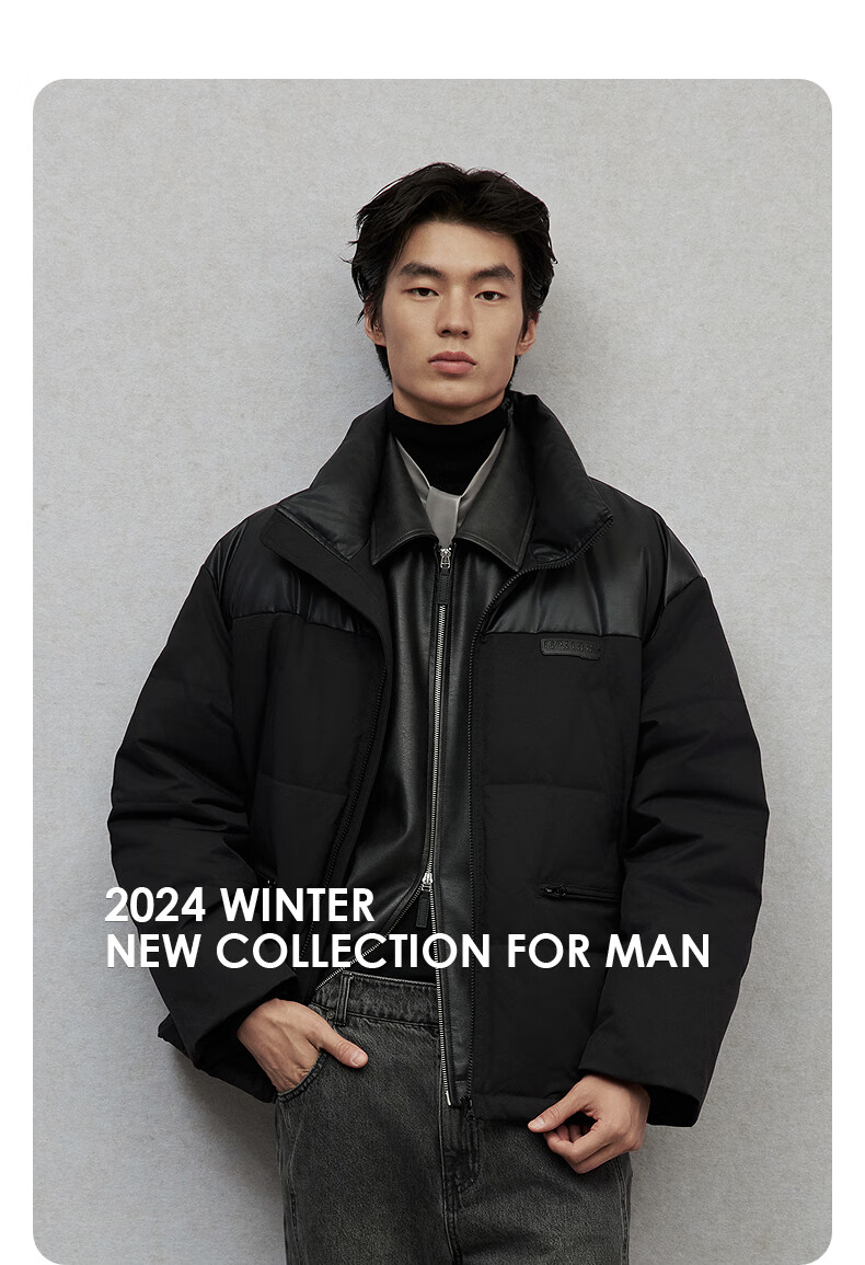GXG Men's Commuter Thick Cotton Jacket, Warm Coat, New for Winter 2024, Black, Size 175/L 3