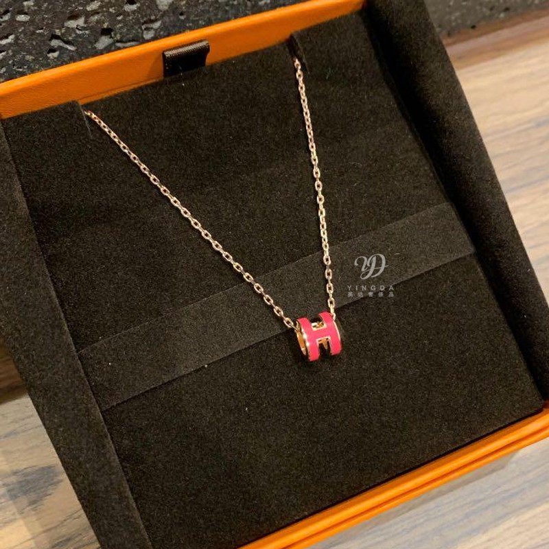 爱马仕 项链女 pop系列h迷你吊坠 锁骨链送礼 圣诞礼物预售代购 mini