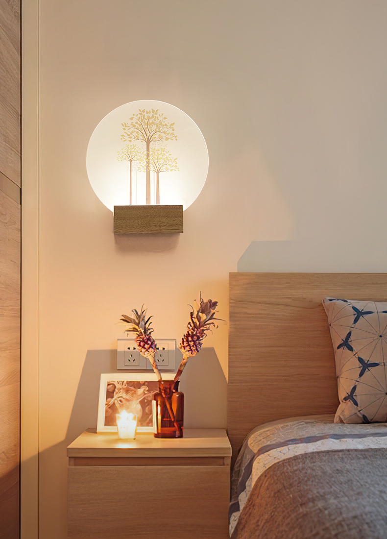 侍卧室床头壁灯楼梯过道走廊玄关灯实木艺北欧简约客厅电视墙壁灯具