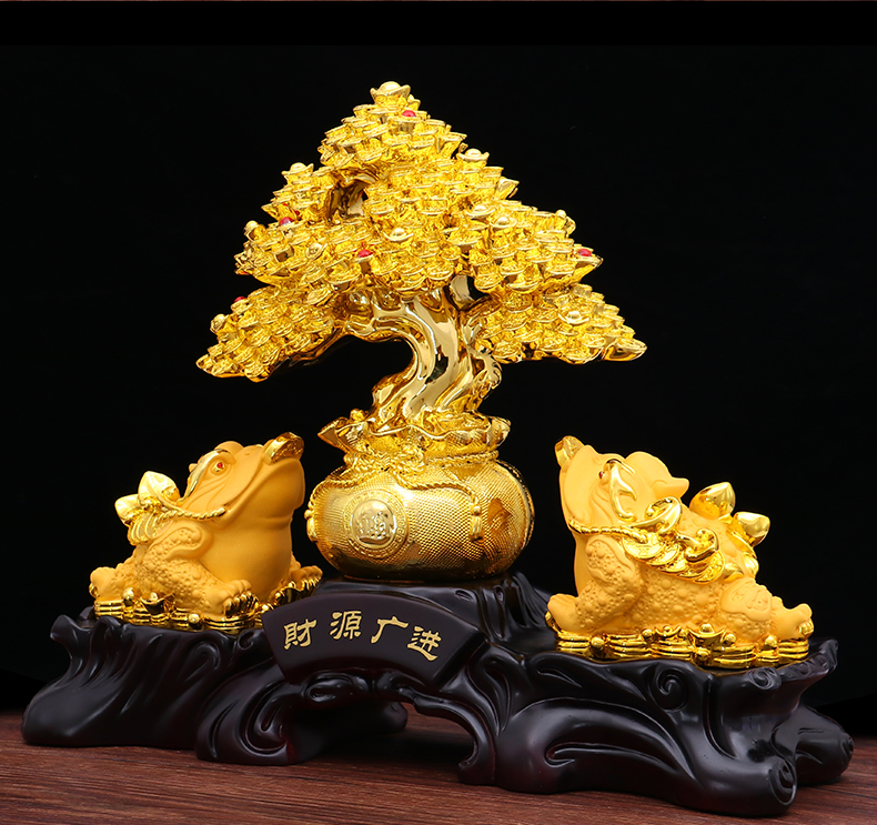 金蟾摆件进宝貔貅一对客厅办公室家居装饰发财树开业礼品子木雅居