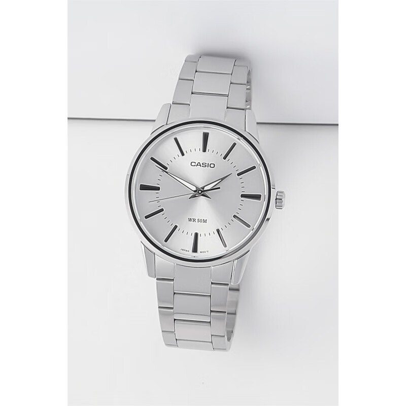 卡西欧 海外代购手表男黑暗之心钢铁 商务简约皮带钢带表mtp-1303d-1a