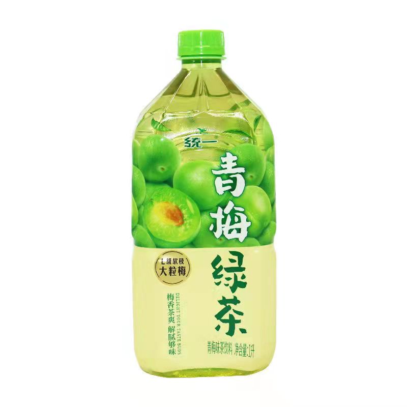 统一冰红茶青梅绿茶金桔柠檬冰糖雪梨蜜桃海之言1l8瓶果味茶饮料统一