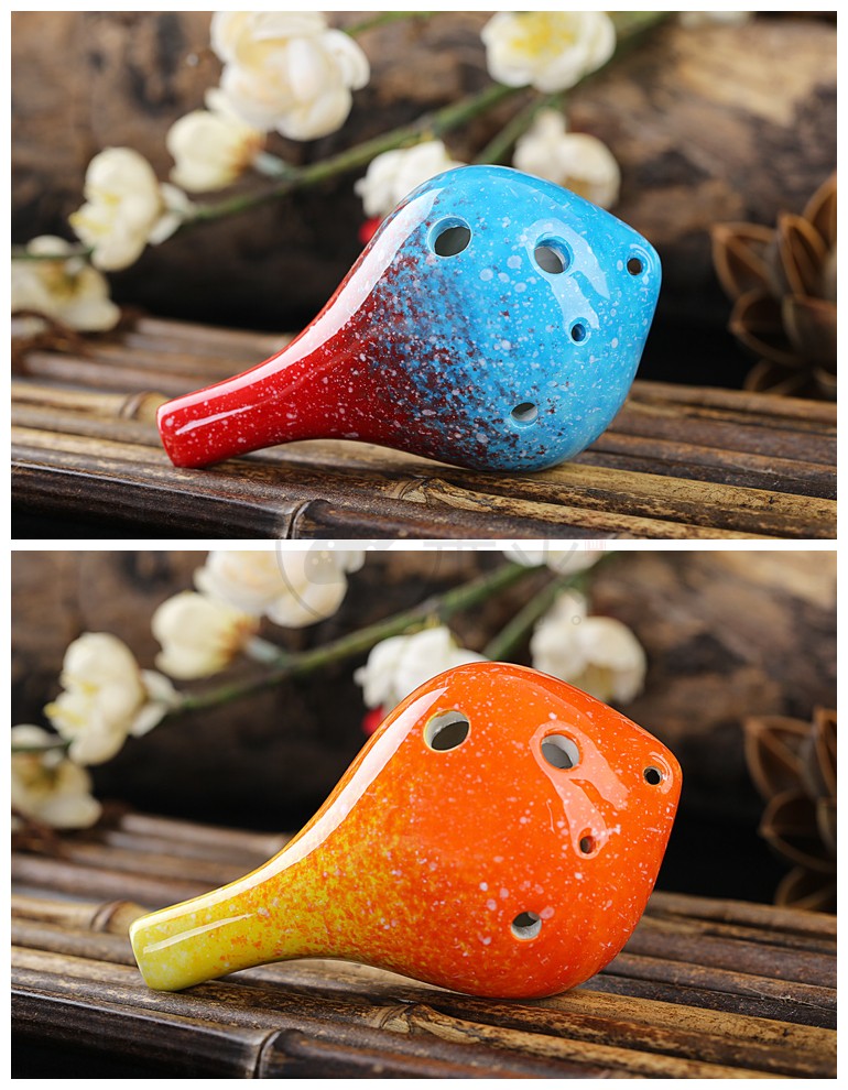 陶笛6孔中音ac调星空款学校教学民族吹奏乐器初学六孔ac长嘴定制款