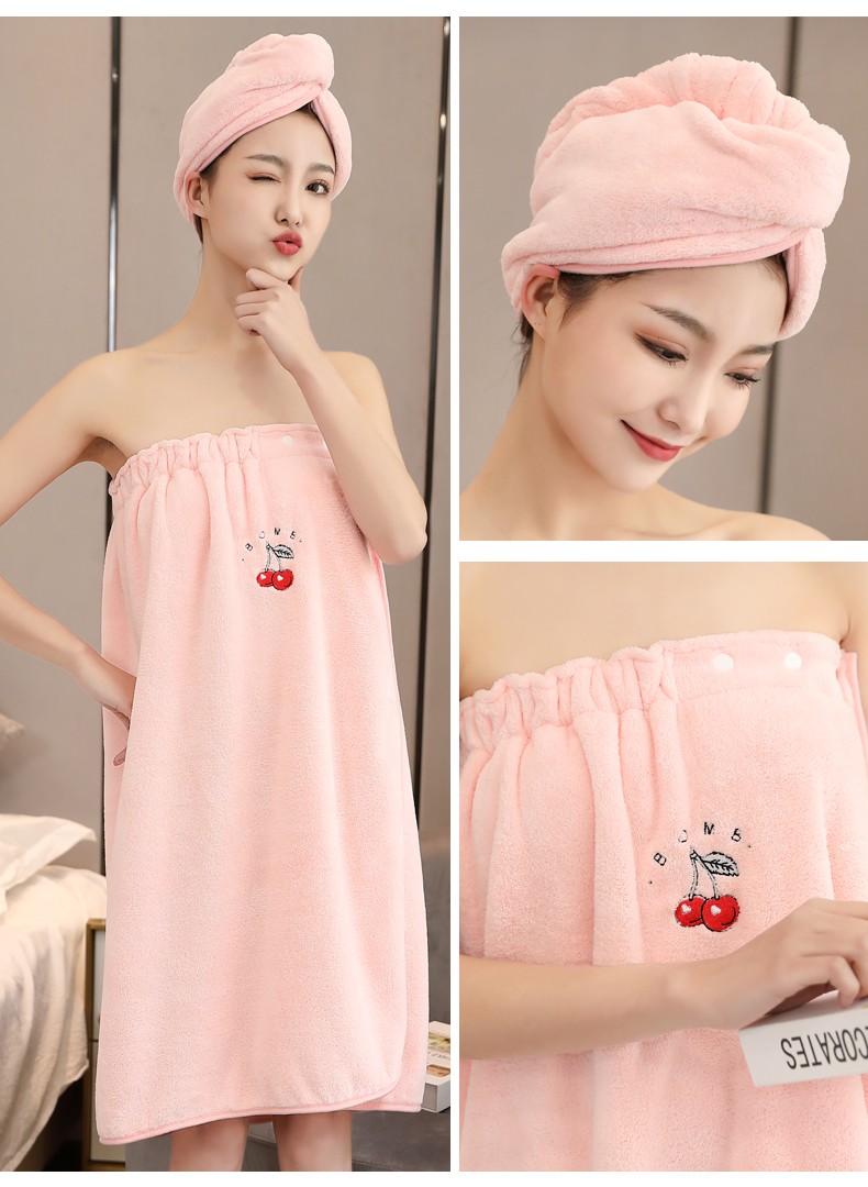 可穿浴巾女女式浴巾成人浴袍套装浴裙抹胸浴巾家用吸水速干可爱大毛巾