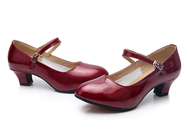 舞蹈皮鞋软皮女中跟女式成人摩登银色中高跟拉丁舞交谊舞广场舞演出鞋
