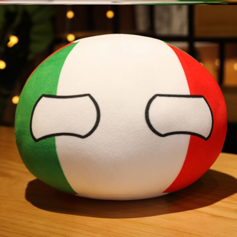 波兰球抱枕中国跳跳球挂件挂饰球球国家公仔团子礼物玩具 东德球(升级