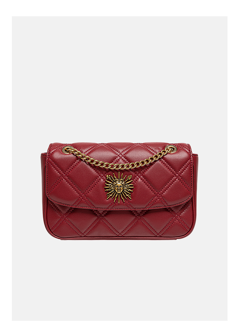 520礼物vh女士单肩包vh包包女包新款时尚轻奢太阳神链条包菱格纹感单