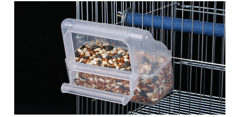 虎皮玄凤鹦鹉鸟食盒防撒溅八哥鹩哥鸟食杯食罐塑料内外挂鸟笼配件搭啵