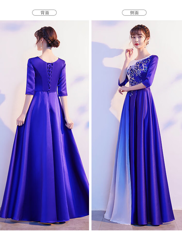 朗诵比赛服装女大合唱演出服女长裙新款韩版红歌合唱服学生爱国诗表演