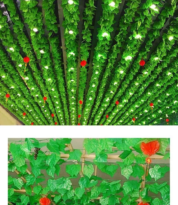 屋顶装饰遮丑布仿真葡萄叶藤蔓吊顶缠绕绿叶装饰树叶绿植物假花藤屋顶