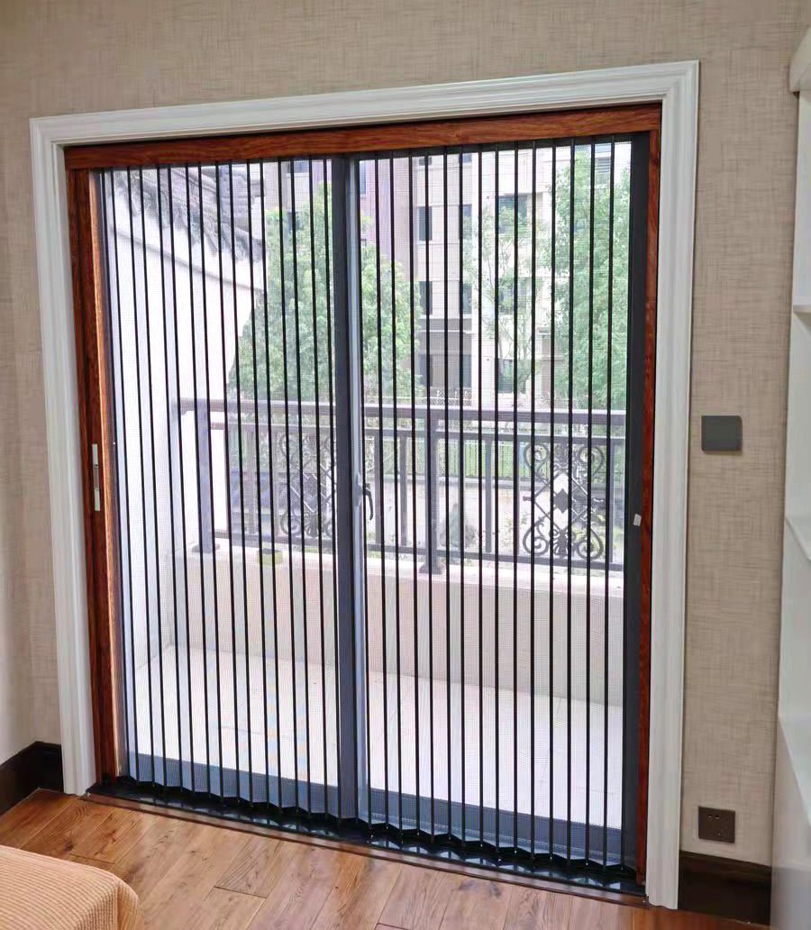 定制门帘金刚网折叠隐形纱门客厅阳台卧室大门防蚊虫猫狗老鼠咬铝合金