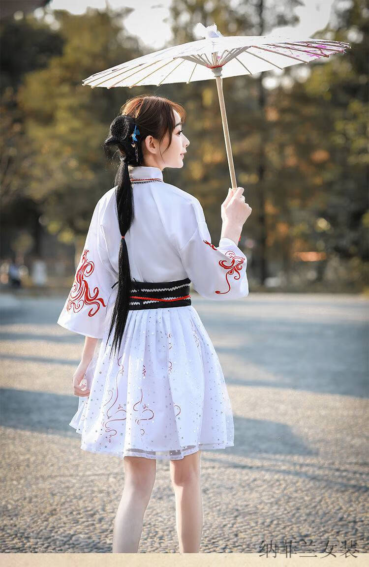 纳菲兰成人汉服女2022年夏季新款汉元素改良汉服女短裙夏学生中国风