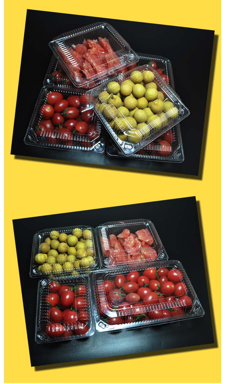 塑料一次性透明果切水果盒子食品超市打包盒糕点蛋糕盒长方形有盖bops
