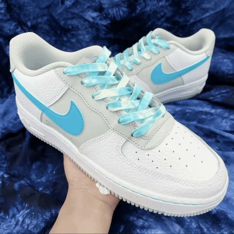 适配af1 nba75周年白蓝黄嘉年华鞋带 空军一号热带蓝绿扎染色鞋绳 金