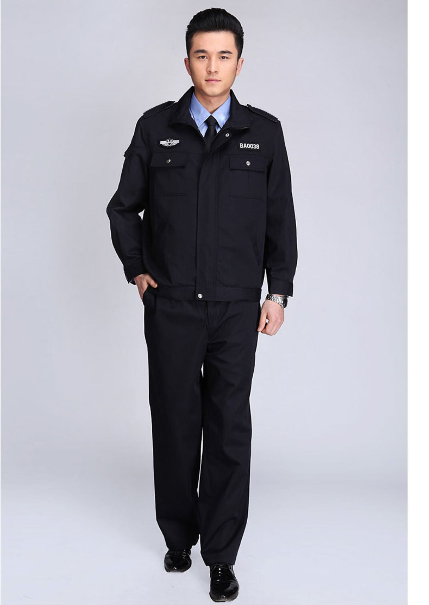 肯昔 门卫保安服秋装套装保安工作服春秋套装物业门卫夹服装作训治安