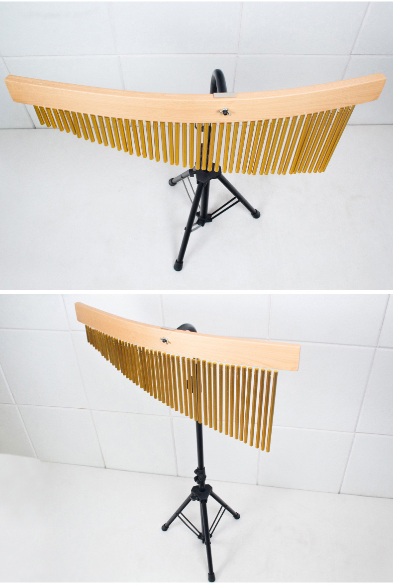 音束双排金色音风铃乐队伴奏演出音树龙圣音束排铃打击乐器 单排47音