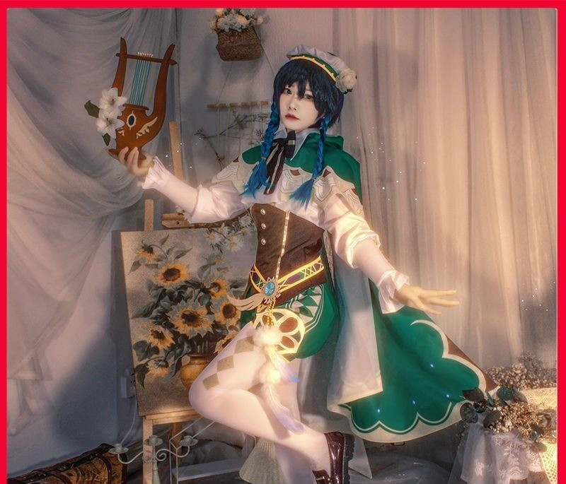 灿堂原神温迪风琴cosplay服装风神温迪女装cos服正太萝莉学生cos服装