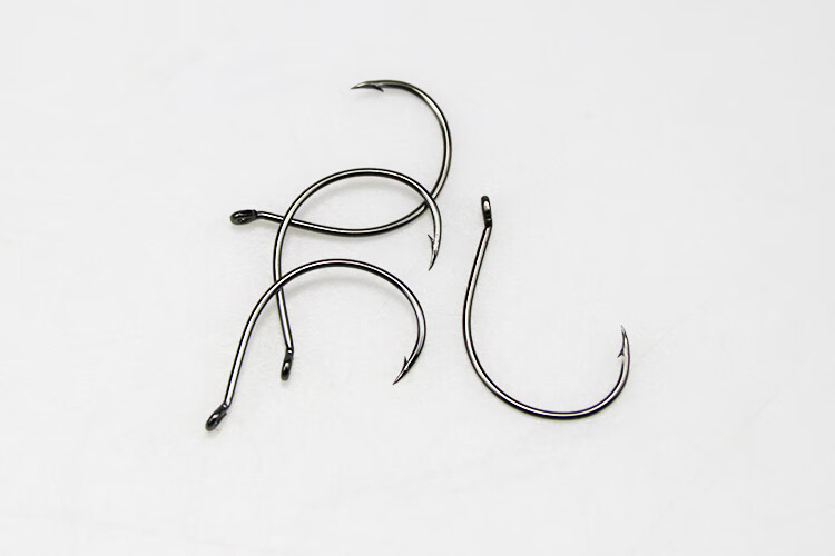 管付虾钩钓河虾钩青虾钩有倒刺带孔虾钩散装钩细丝钩钓虾专用鱼钩 虾