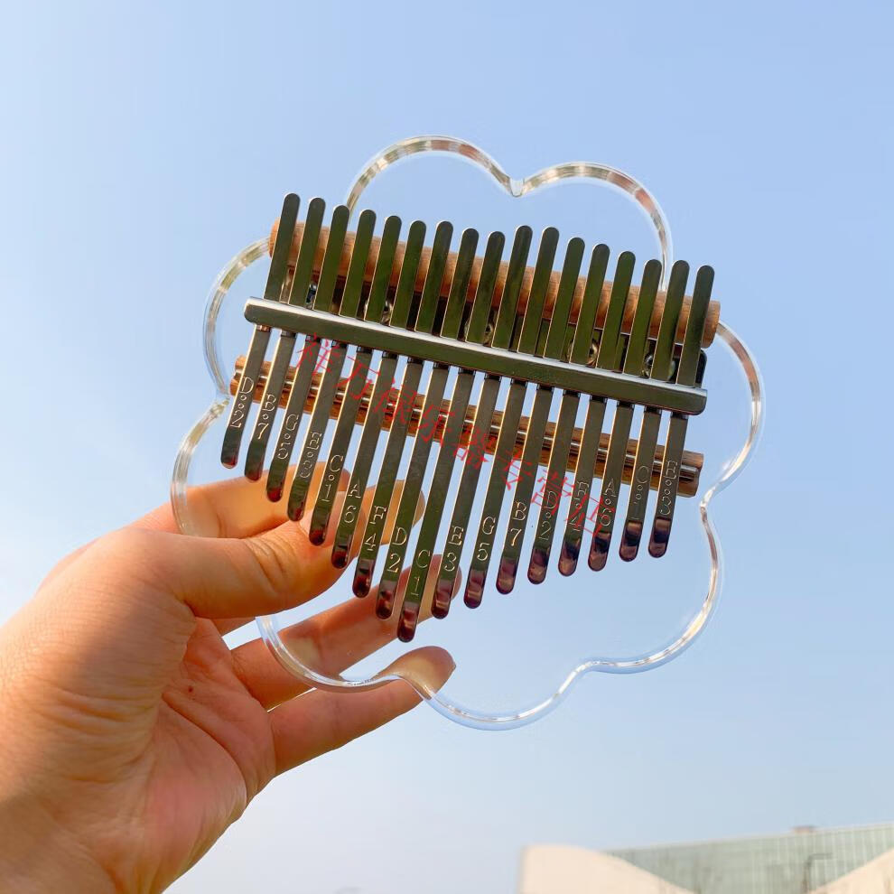 透明水晶卡林巴kalimba拇指琴小熊猫款手指琴初学者17音板式萌牛升级