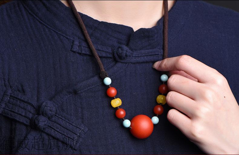 南红单珠项链 原矿云南保山南红玛瑙珠吊坠单珠项链108佛珠毛衣链男女