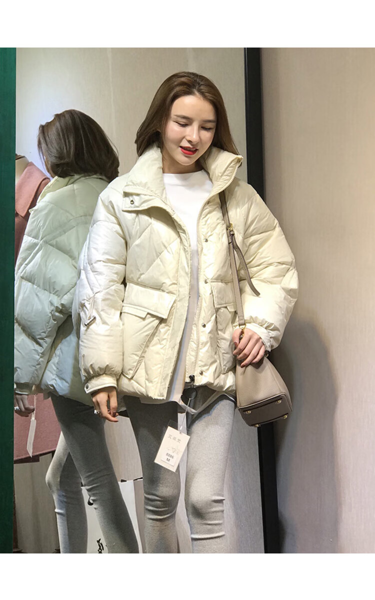 棉衣女韩版宽松棉袄2019年新款粉色棉服女冬季面包服学生外套 粉色 s