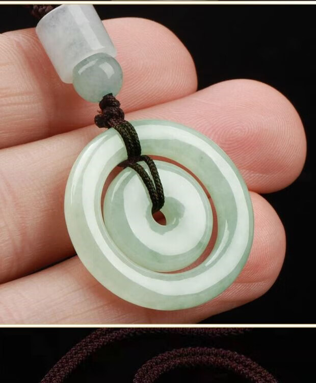 玉满田 新款同心玉佩翡翠子母平安扣吊坠环孩子保平安玉坠生日礼物